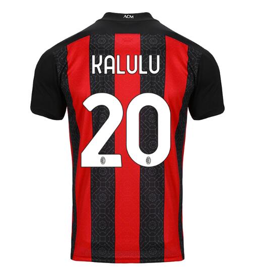 AC Milan Home Kit Soccer Jersey KALULU #20 2020/21